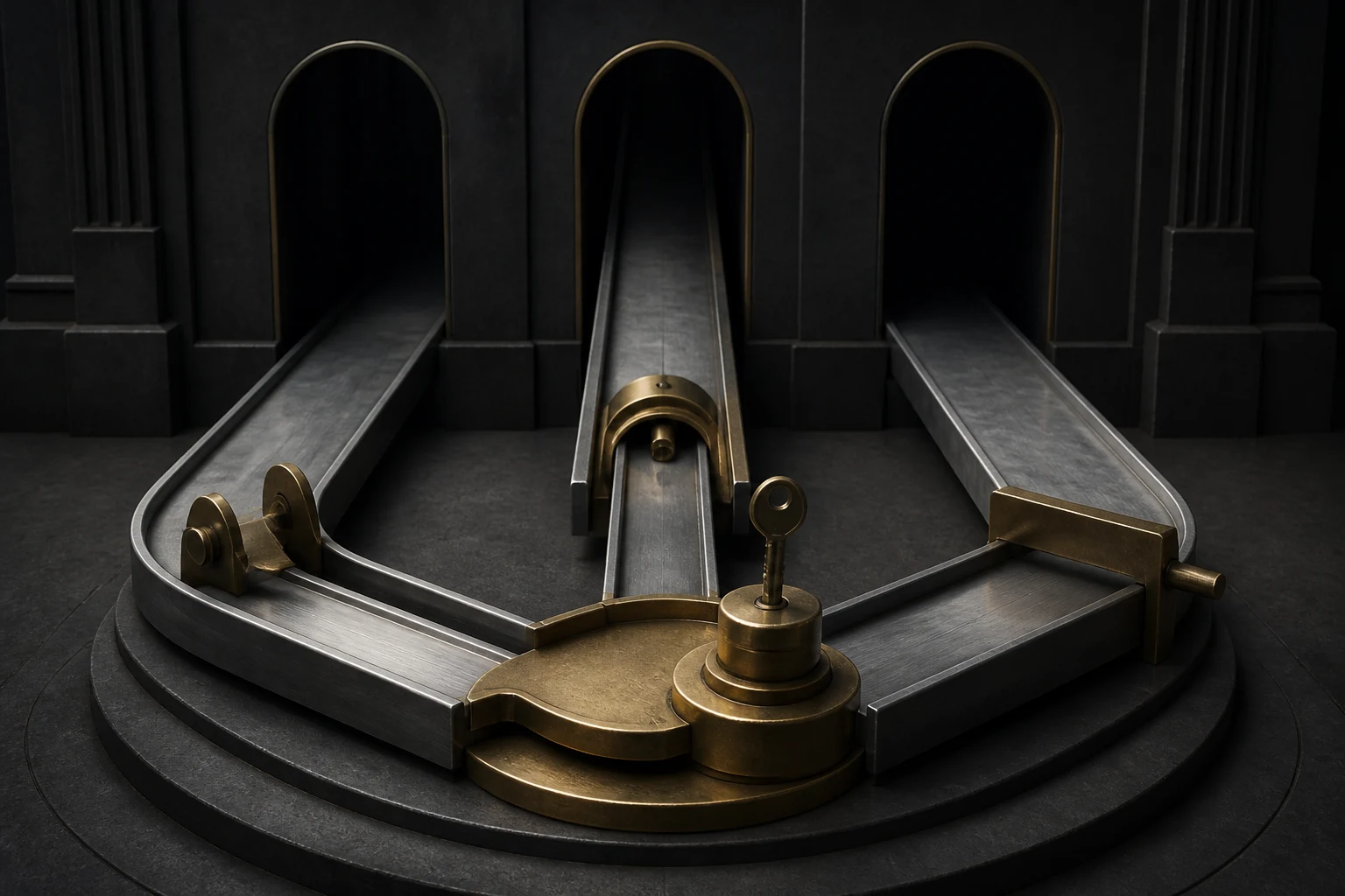 Illustration éditoriale générée pour « Placez l'autorité avant l'effet. » : Une décision gouvernée rend la frontière de production explicite sans remplacer le stack du client. Ce n’est pas une preuve produit.