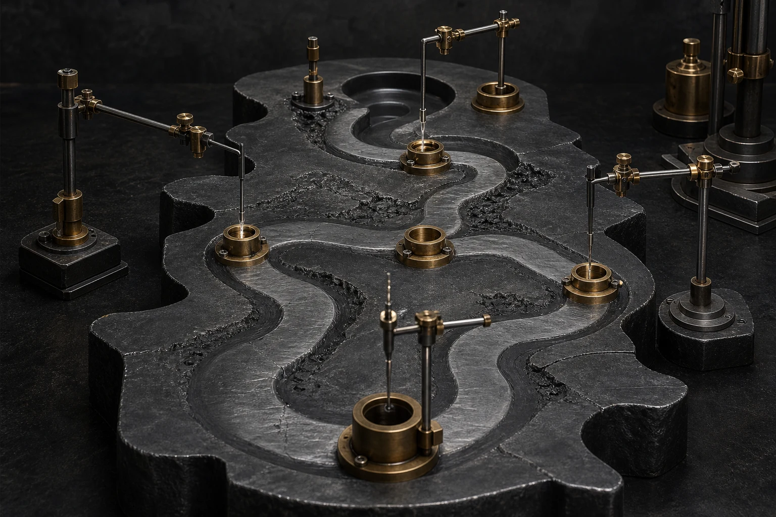 Illustration éditoriale générée pour « Testez la frontière industrielle sur votre workflow. » : Une intégration payante avec un design partner cartographiera un cycle industriel et vérifiera les preuves qu’une revue de production peut inspecter. Ce n’est pas une preuve produit.