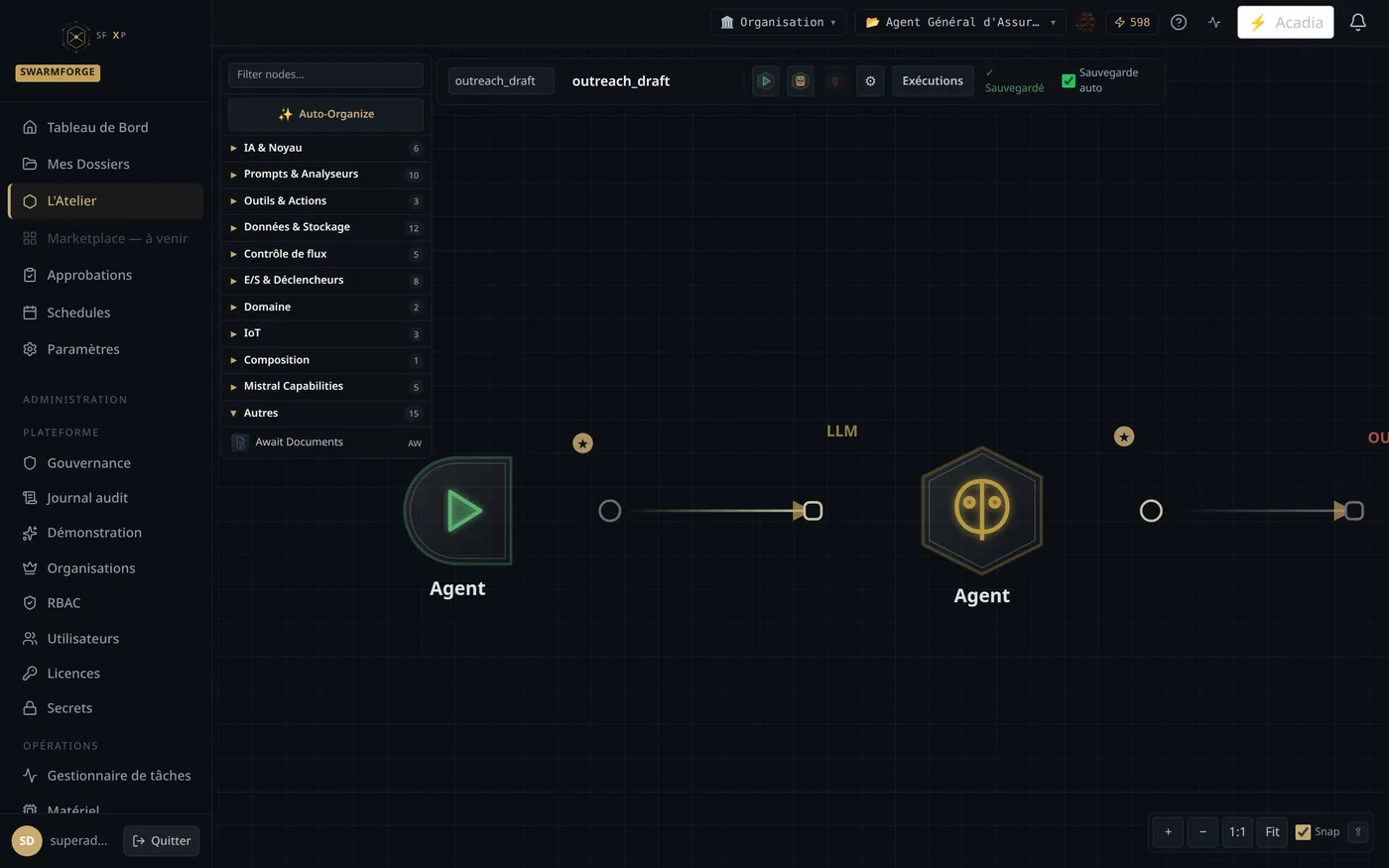 L'Atelier — orchestration visuelle